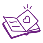 icono libro morado