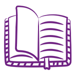 icono libro morado