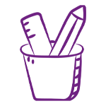 icono lapices morado